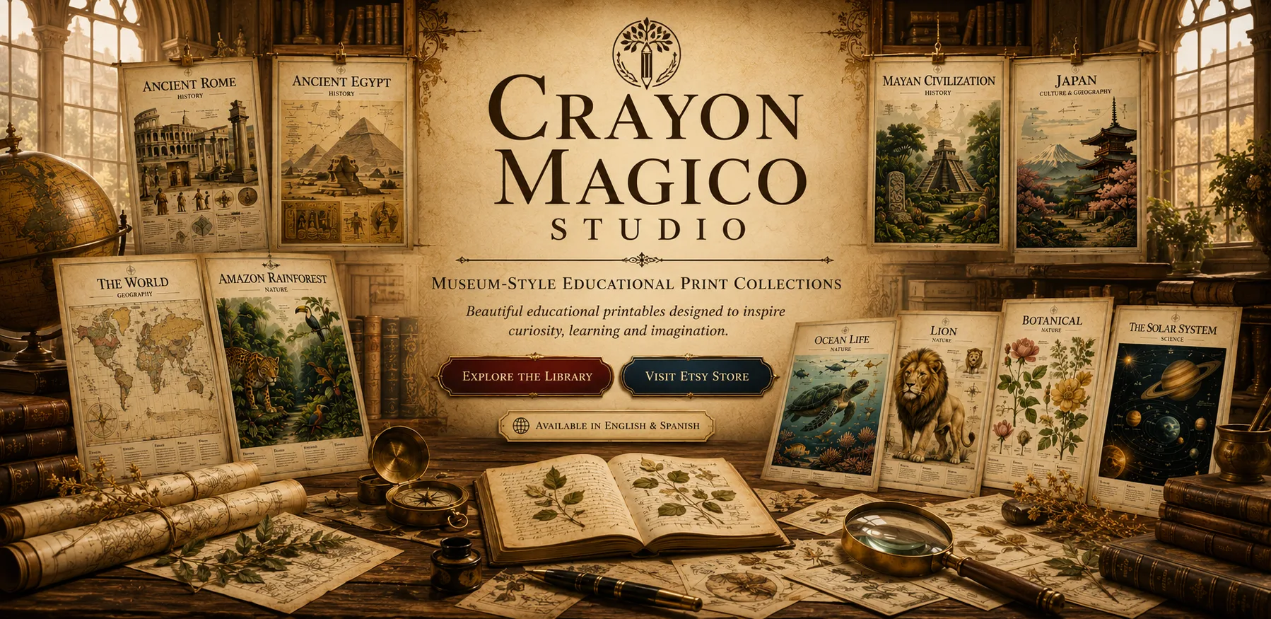 Crayon Magico Studio — Museum-Style Educational Print Collections. Beautiful educational printables designed to inspire curiosity, learning and imagination. Available in English & Spanish.