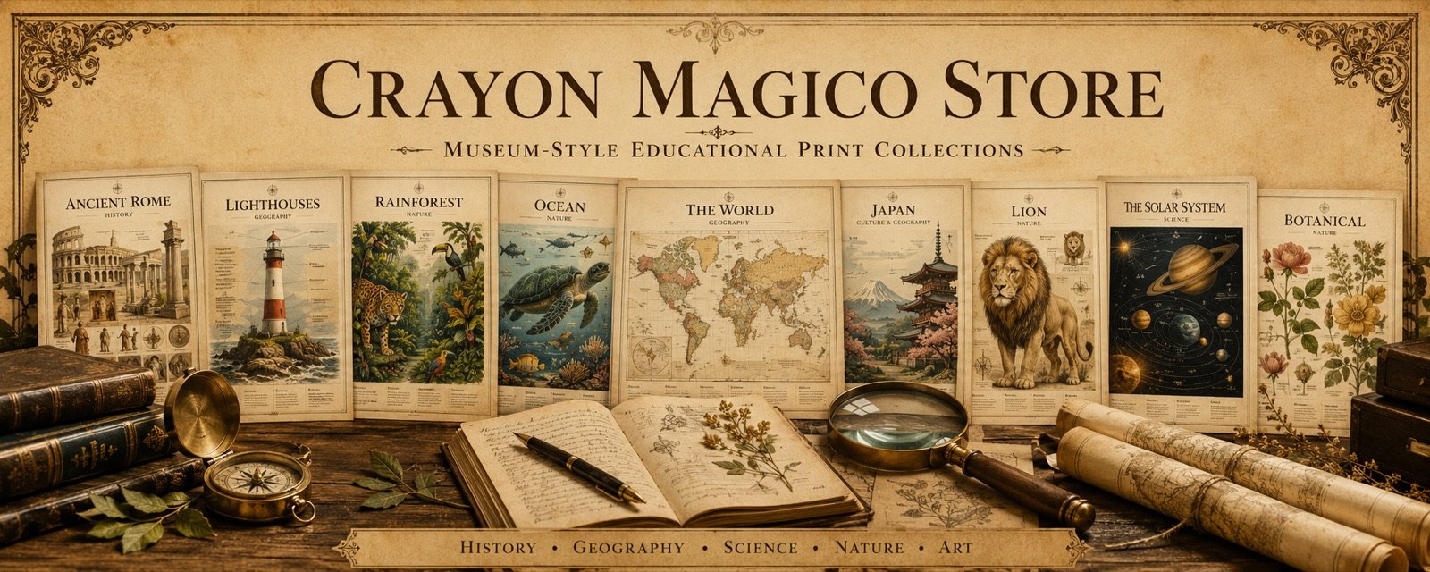 Crayon Magico Store · Museum-Style Educational Print Collections
